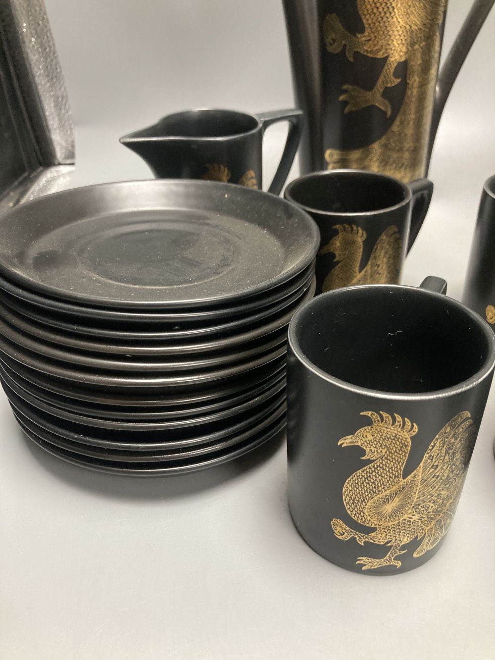 Two Portmeirion Pottery part coffee sets, Magic City and Phoenix patterns